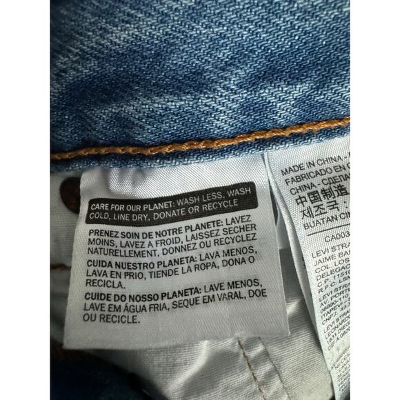 Levi 501 Cropped Straight Jeans Ankle Distressed Hem 90s Grunge Preppy Y2K Sz 24 - Picture 4 of 12